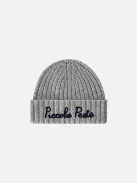 Bonnet Wengen gris avec broderie Piccola Peste 