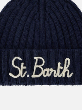 Gorro Wengen Navy blue con bordado St. Barth 