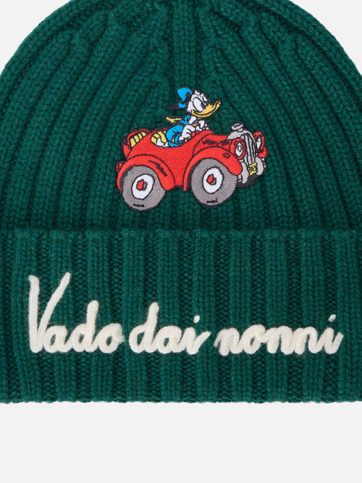 Berretto Wengen verde con ricamo Vado Dai Nonni | Special edition