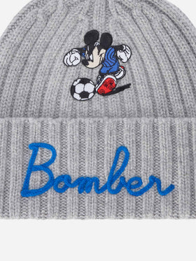 Light grey Wengen beanie with Bomber embroidery | Special edition