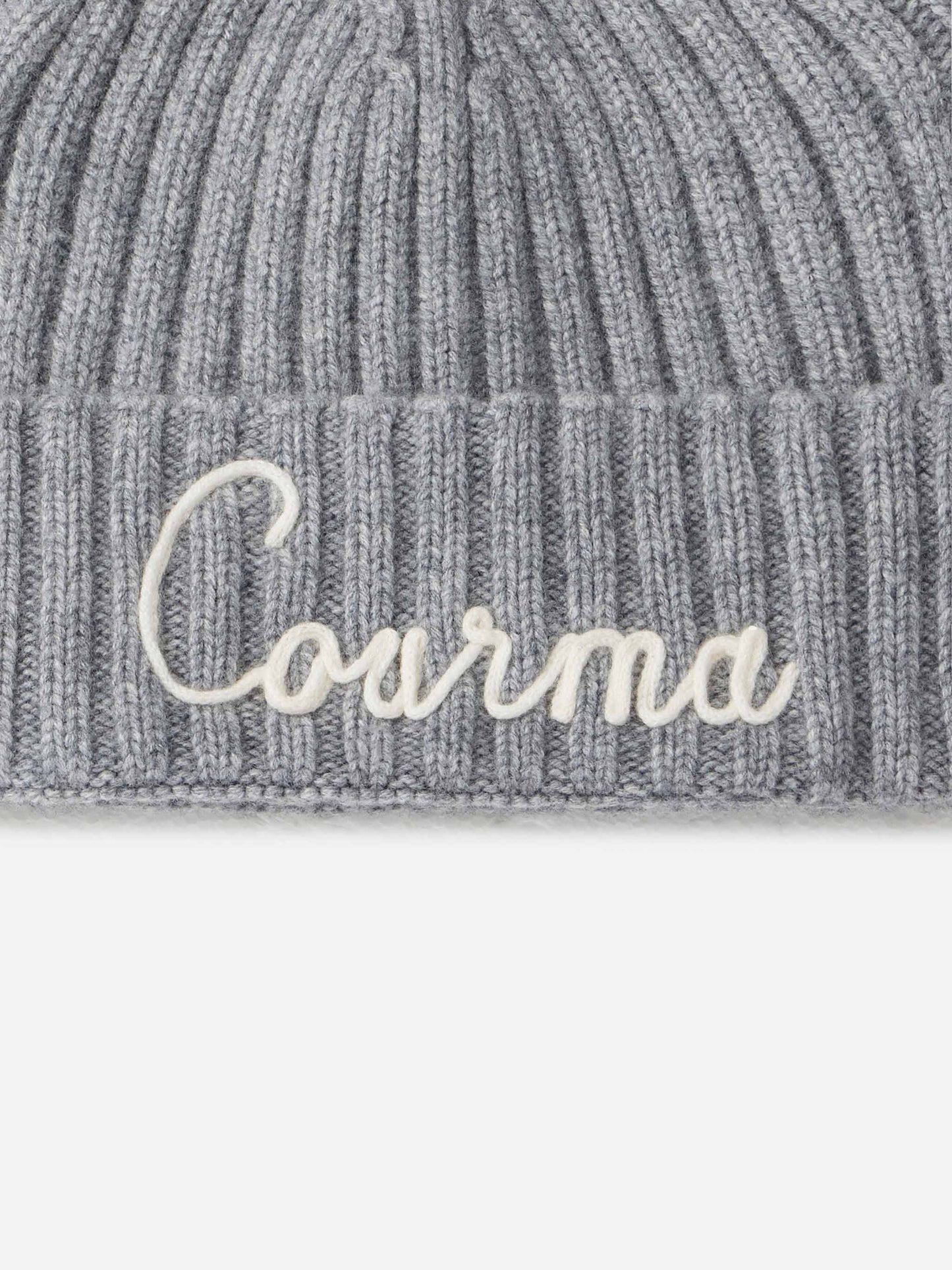 Woman grey ribbed hat Wengen with Courma embroidery - MC2 Saint Barth