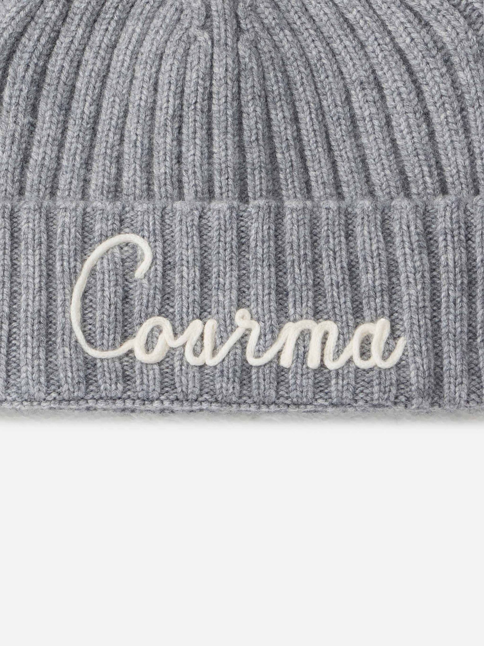 Woman grey ribbed hat Wengen with Courma embroidery - MC2 Saint Barth