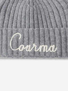 Woman grey ribbed hat Wengen with Courma embroidery - MC2 Saint Barth