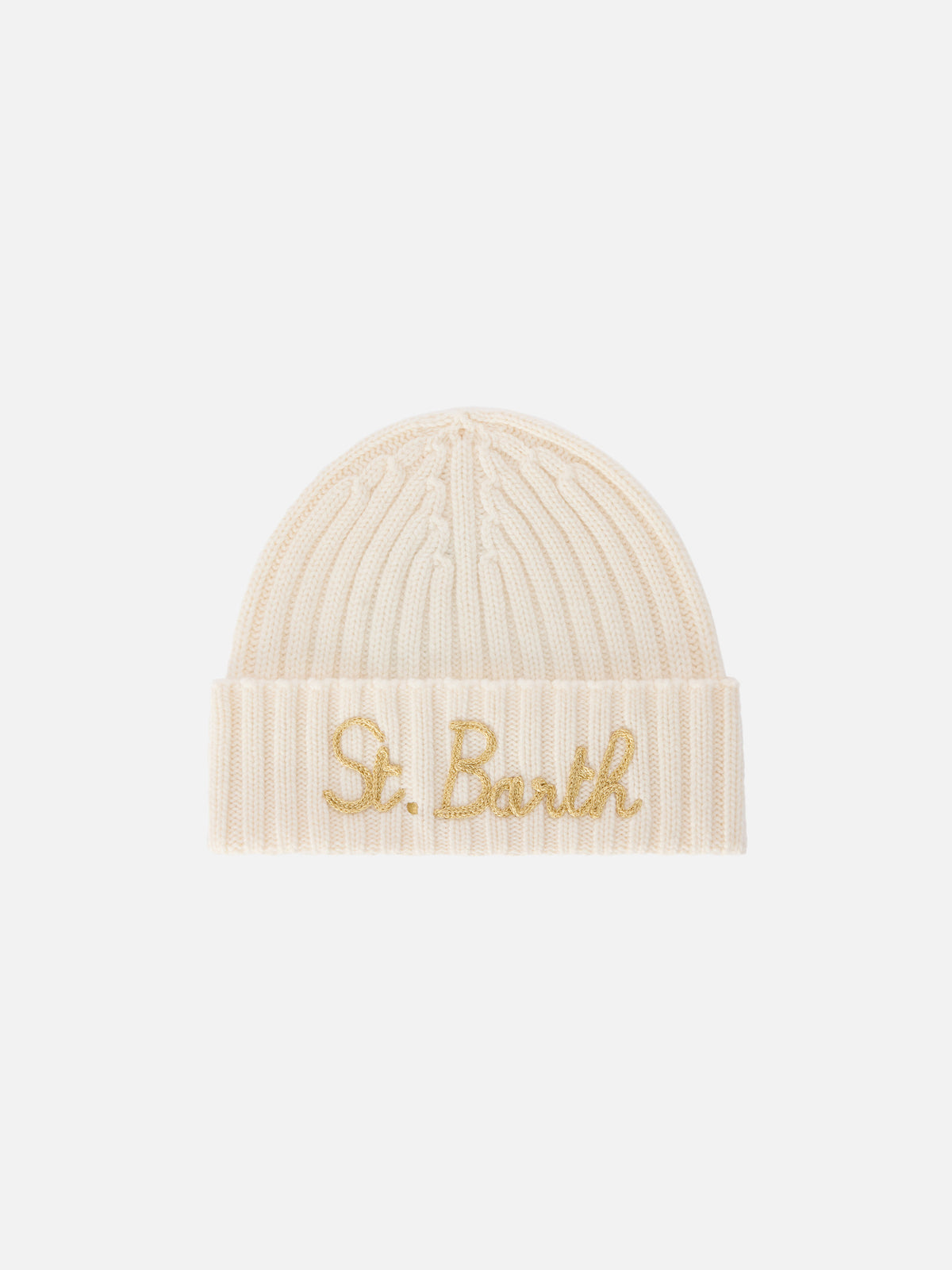 Bonnet Wengen écru avec logo brodé 