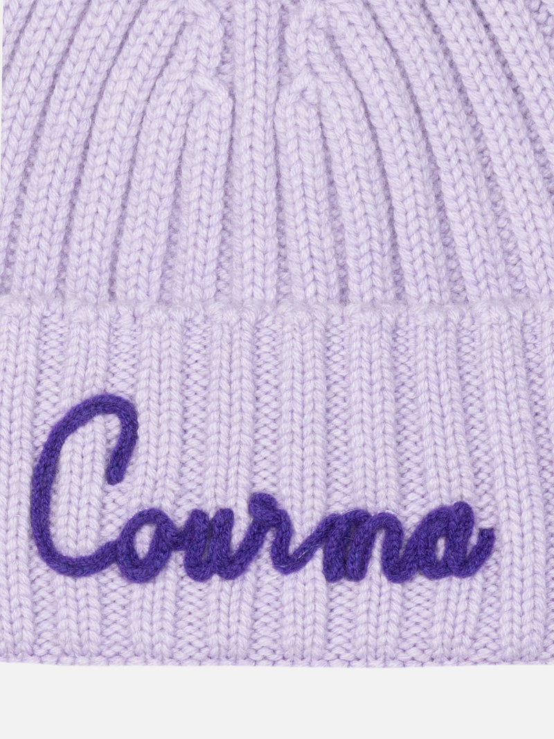 Girl lilac hat Wengen with Courma embroidery