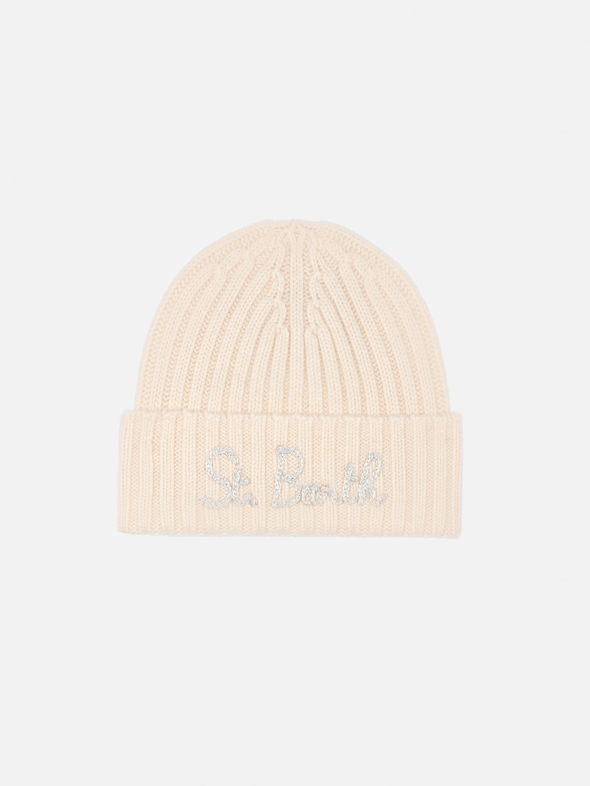 Girl white hat Wengen with St. Barth lurex embroidery - MC2 Saint Barth