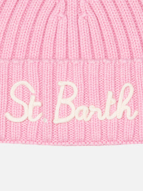Girl pink hat Wengen with St. Barth embroidery - MC2 Saint Barth