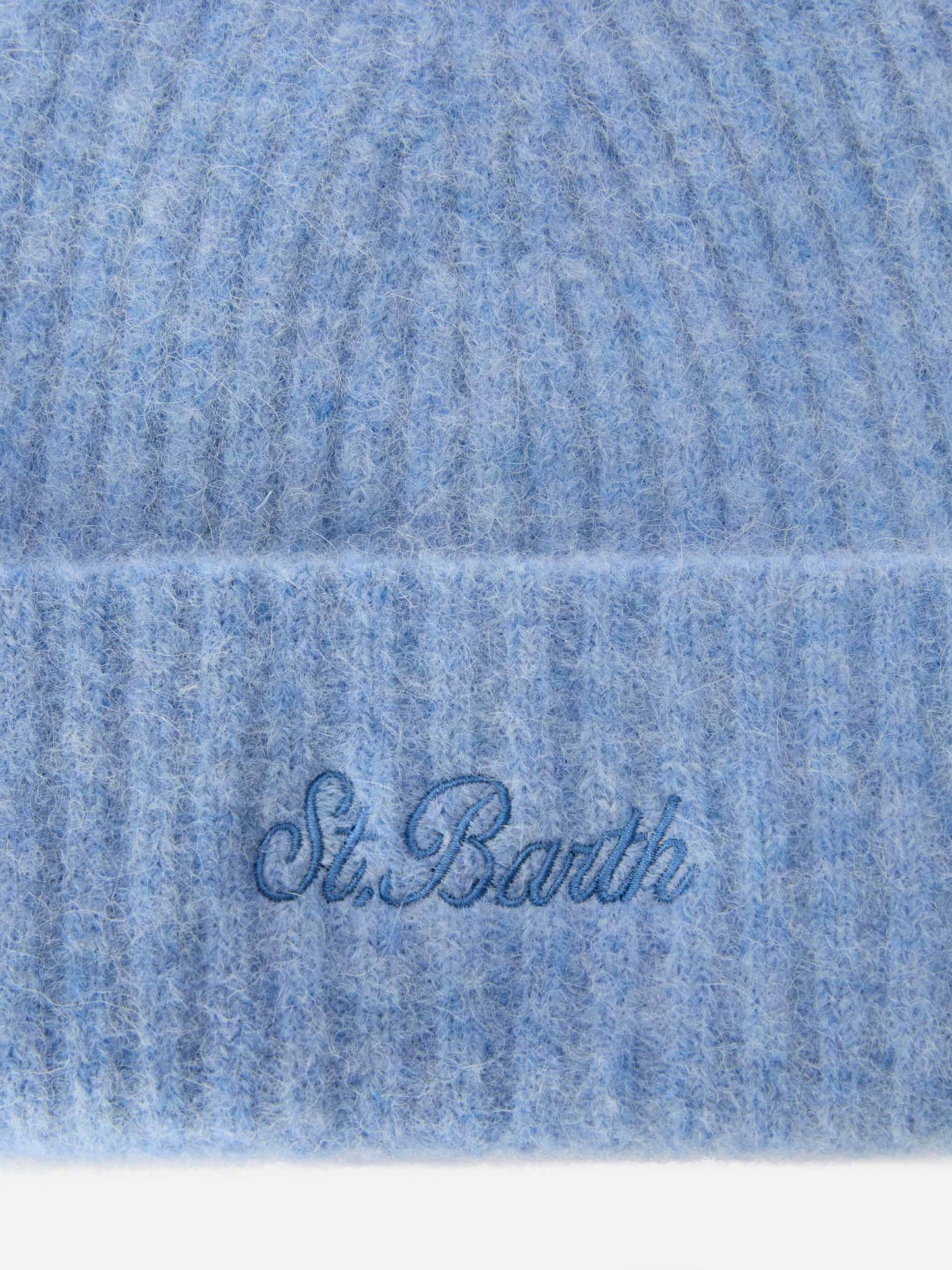 Light blue stretch alpaca hat Wengen