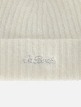 Off white Wengen alpaca blend beanie with logo embroidery
