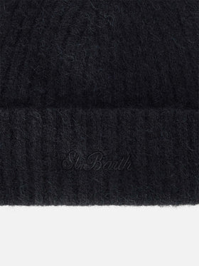 Berretto Wengen nero in misto alpaca