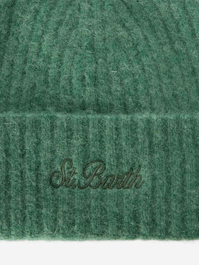 Salbeigrüner Stretch-Alpaka-Hut Wengen