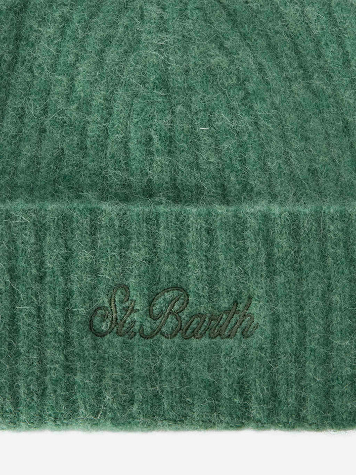 Salbeigrüner Stretch-Alpaka-Hut Wengen