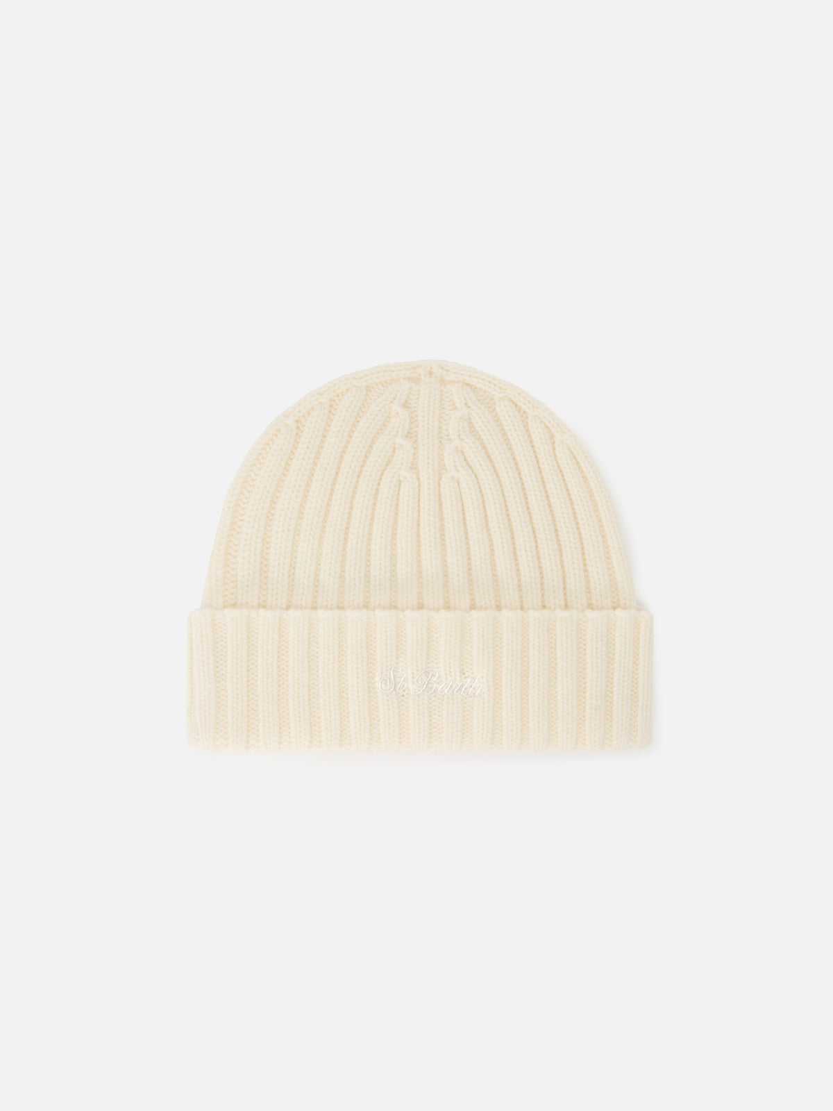 Off-white Wengen Woll-Beanie mit Logostickerei 