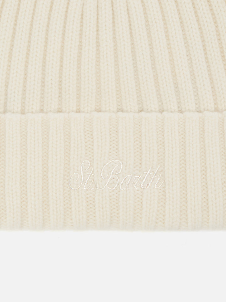 100% WOOL Wengen beanie in white