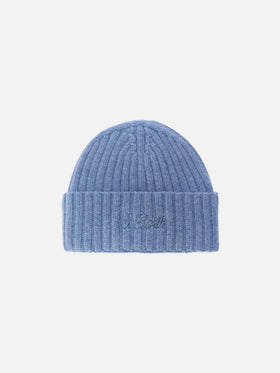 100% WOOL Wengen beanie in powder blue