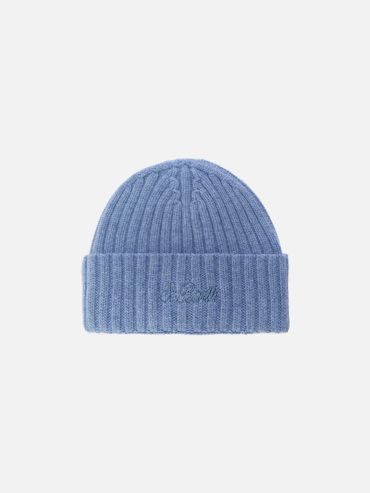 100% WOOL Wengen beanie in powder blue