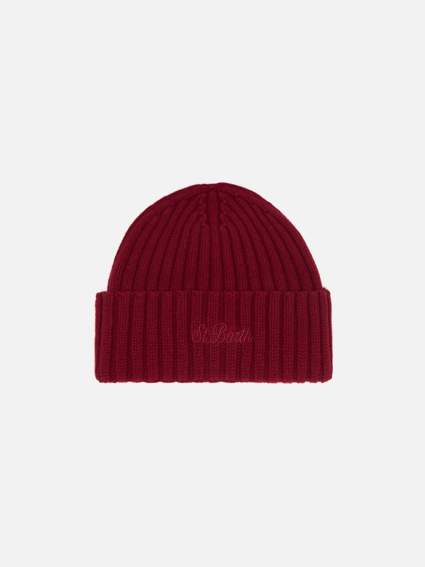 100% WOOL Wengen beanie in burgundy