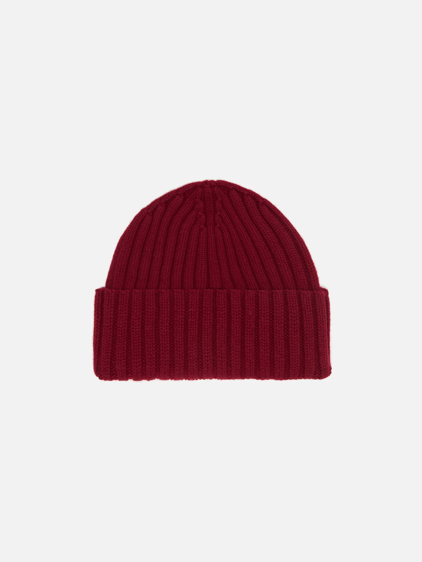 100% WOOL Wengen beanie in burgundy