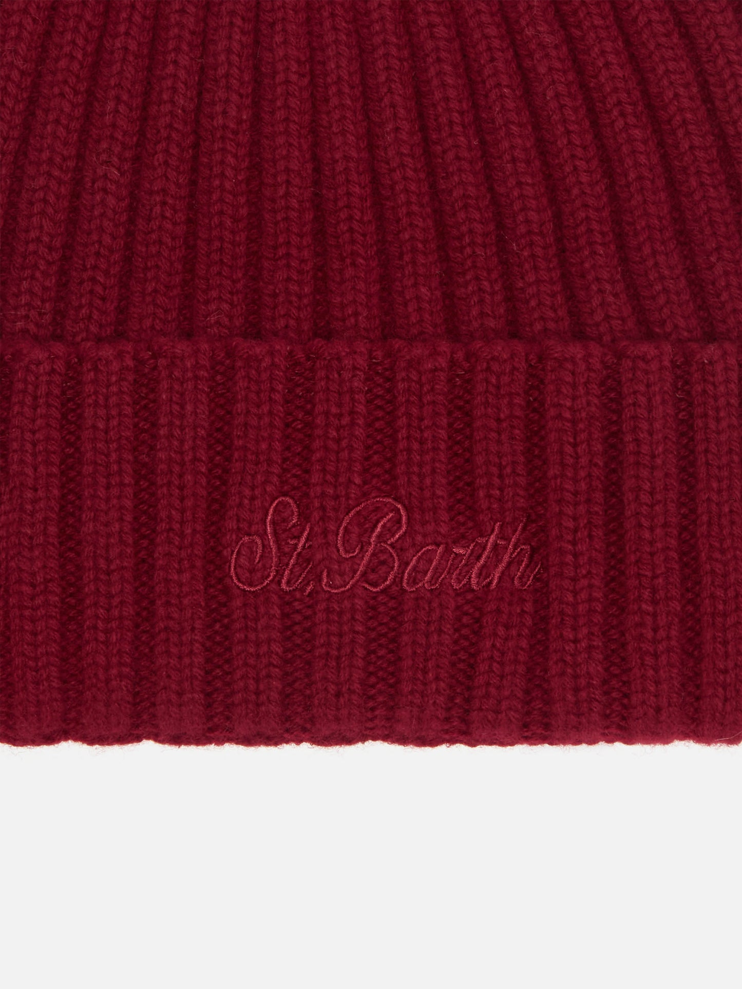 100% WOOL Wengen beanie in burgundy