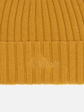 Berretto Wengen in 100% LANA giallo senape