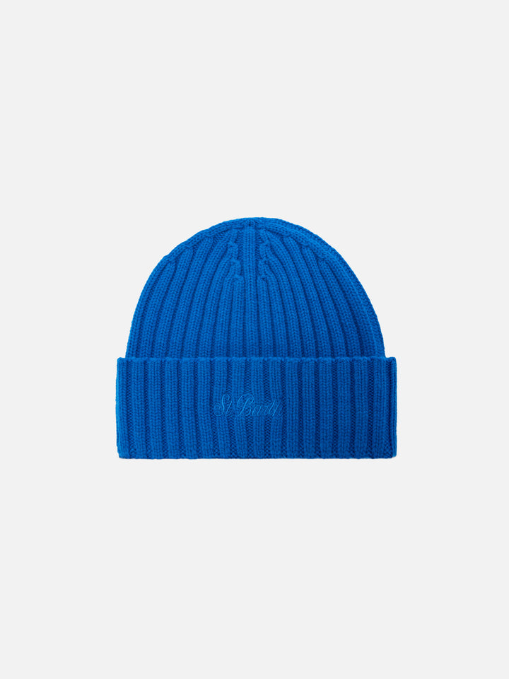 Berretto Wengen in 100% LANA bluette