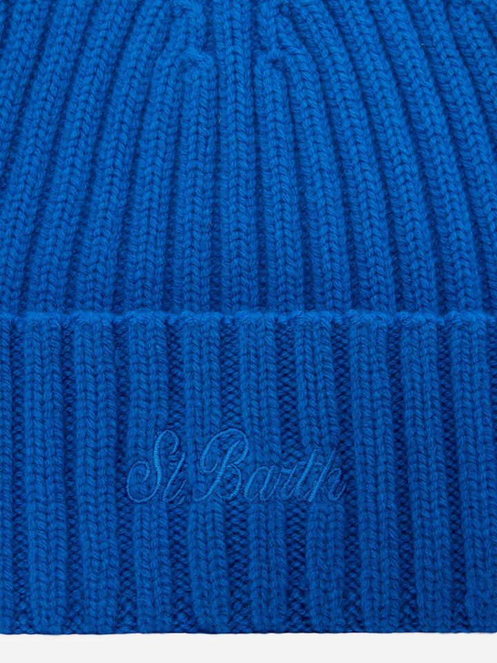 Berretto Wengen in 100% LANA bluette
