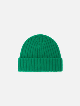 Bonnet Wengen vert en laine avec logo brodé 