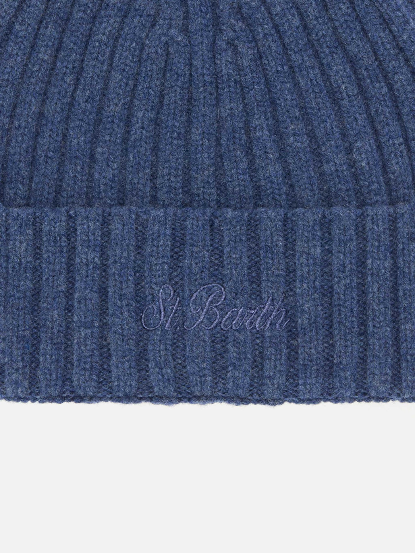 100% WOOL Wengen beanie in denim blue