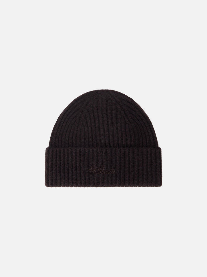 Bonnet Wengen en cachemire marron 