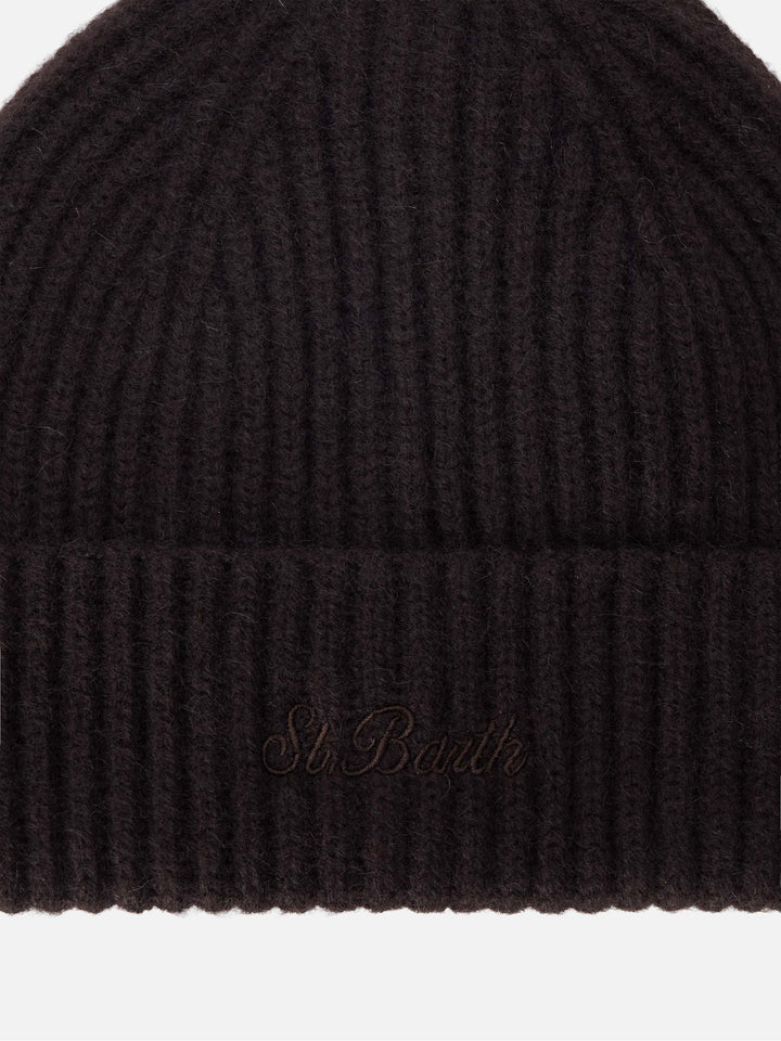 Bonnet Wengen en cachemire marron 
