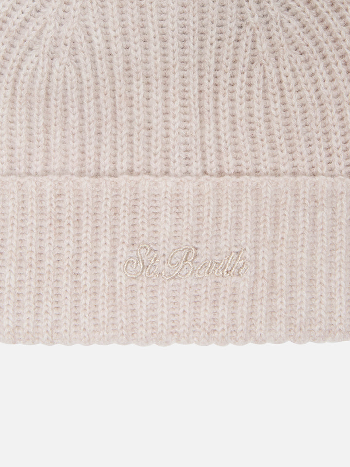 Beige Wengen cashmere beanie