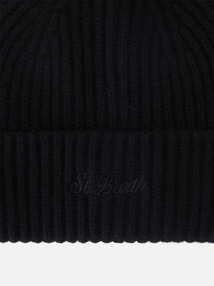 Black Wengen cashmere beanie