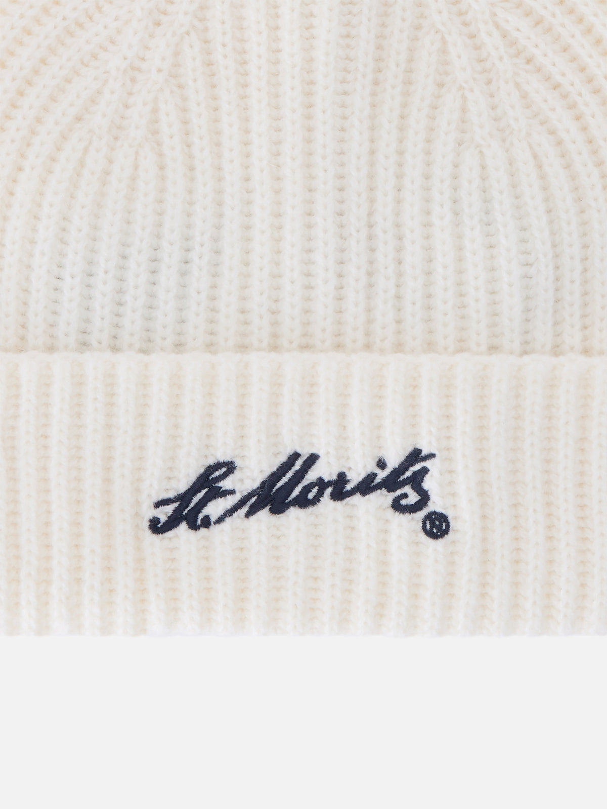 Off white Wengen cashmere beanie with St. Moritz embroidery | Special edition