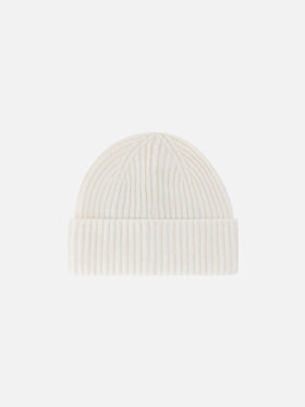 Off white Wengen cashmere beanie with St. Moritz embroidery | Special edition