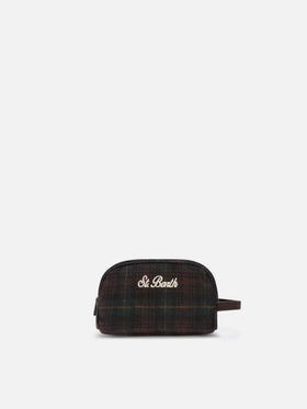 Beauty case Westwood in misto lana con motivo tartan