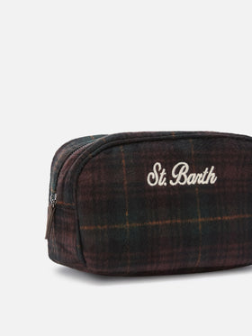Beauty case Westwood in misto lana con motivo tartan