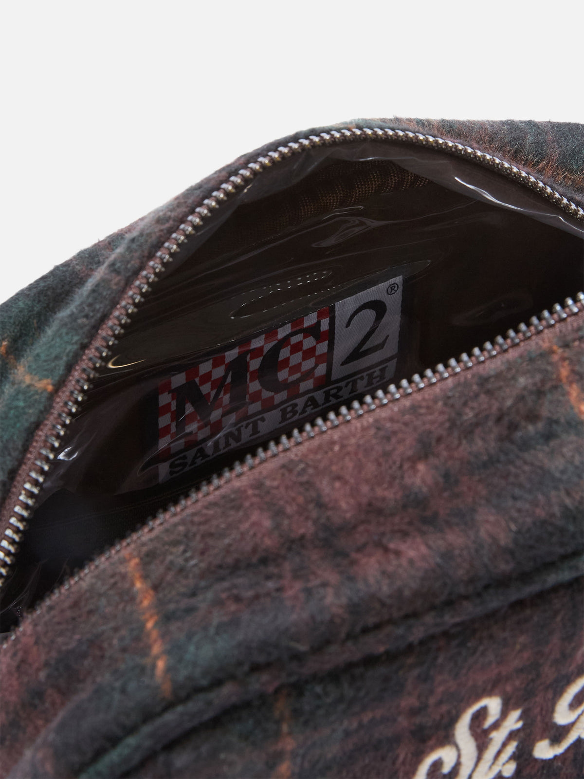 Beauty case Westwood in misto lana con motivo tartan