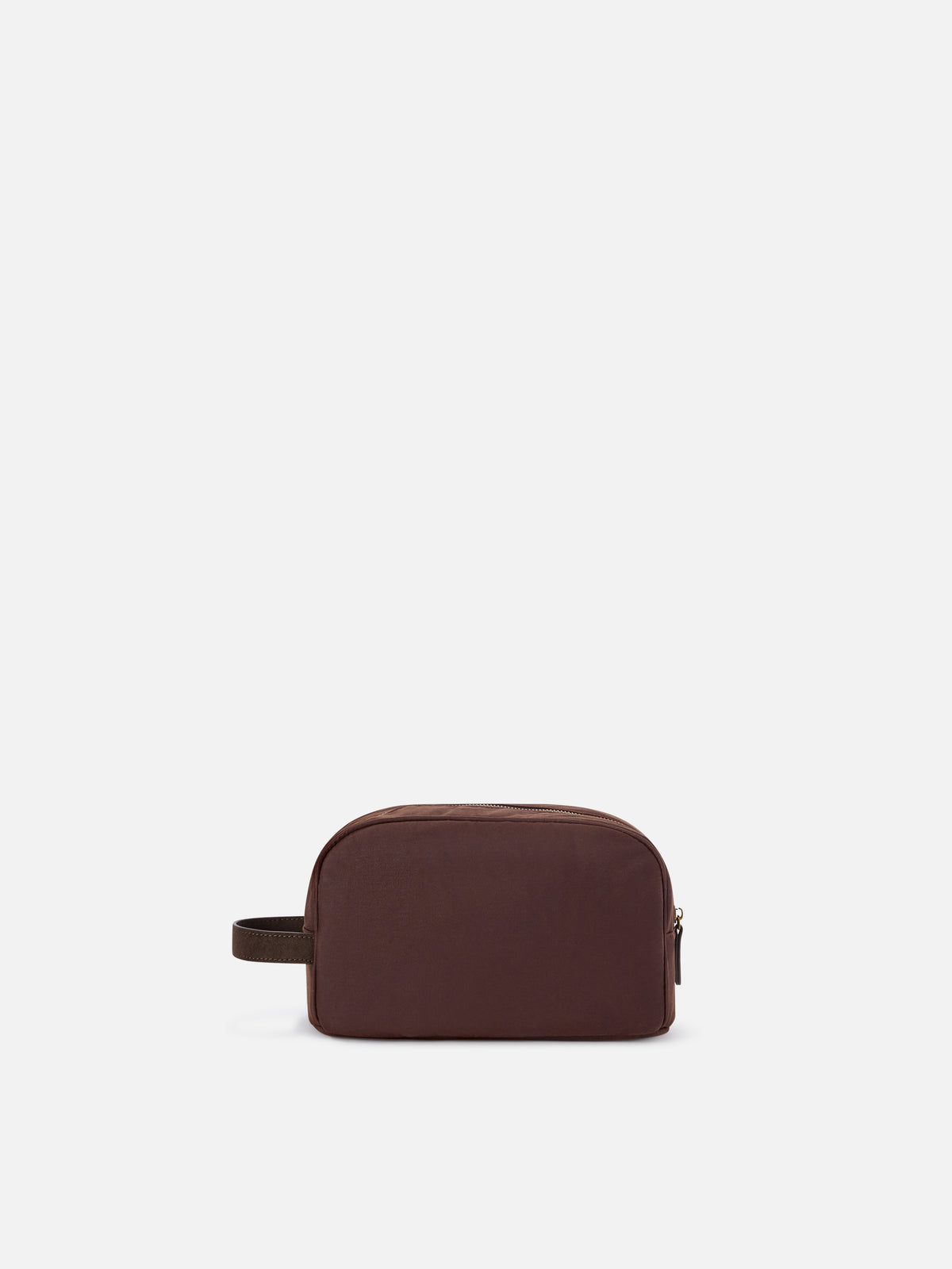 Braunes gewachstes Westwood Beauty-Case mit Logostickerei 