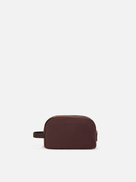 Braunes gewachstes Westwood Beauty-Case mit Logostickerei 