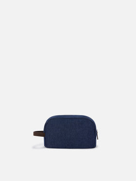 Beauty case Westwood blu in denim con ricamo logo