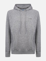 Man mélange grey blended cashmere hooded sweater Willbur