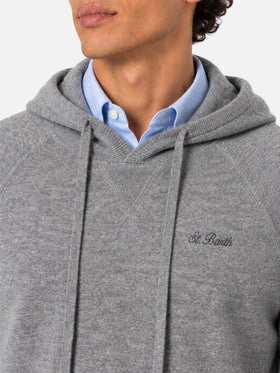 Maglione con cappuccio Willbur grigio melange