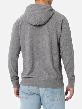Man mélange grey cashmere blend hooded sweater Willbur - MC2 Saint Barth