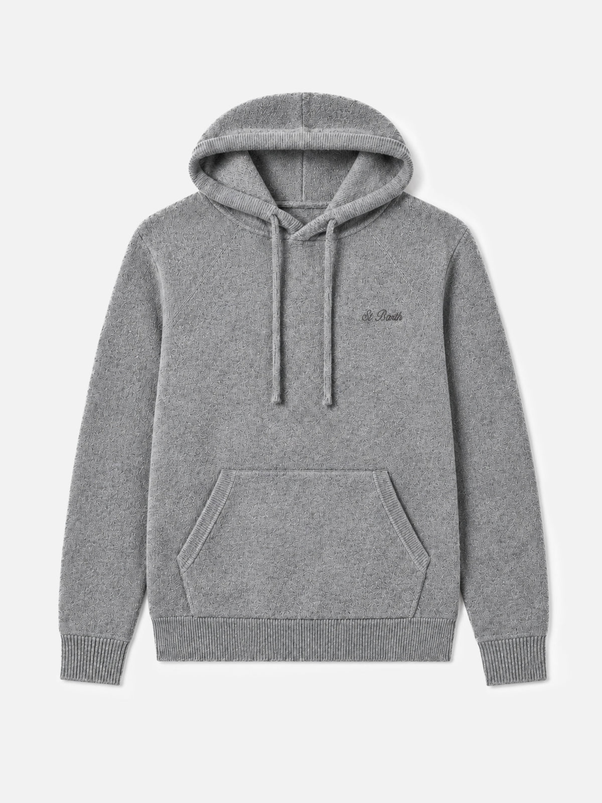 Maglione con cappuccio Willbur grigio melange