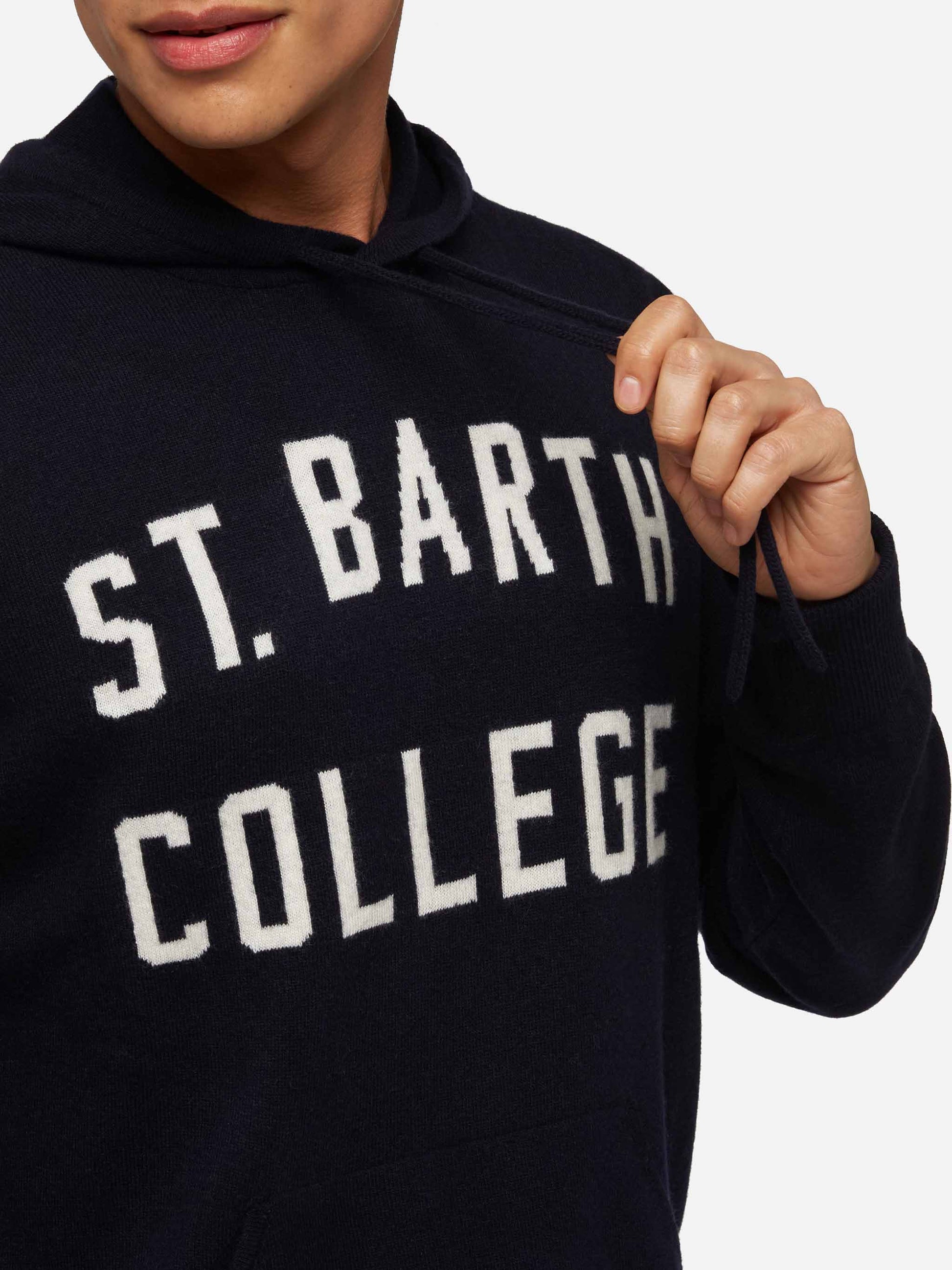 Blended cashmere hooded sweater Wood - MC2 Saint Barth