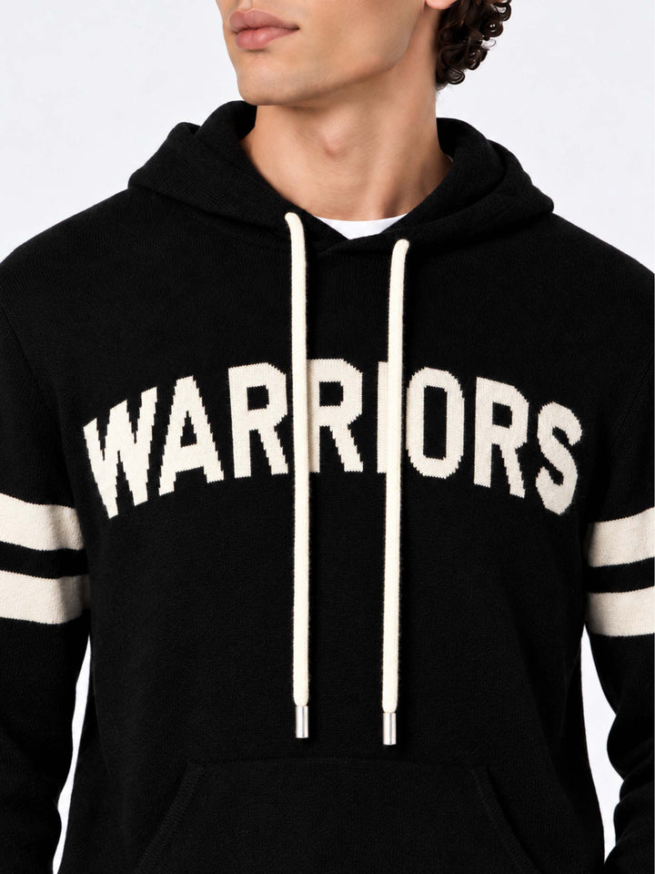 White Wood knit hoodie