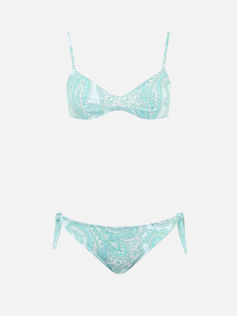 Bikini da donna a bralette con scollo paisley May Yali