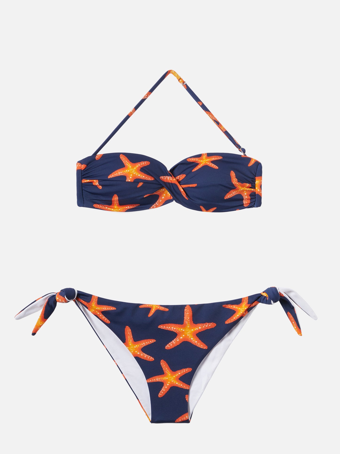 Bikini a fascia Tiarè Yali con stampa stelle marine