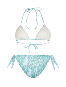 Woman water green paisley triangle bikini Leah Yali - MC2 Saint Barth