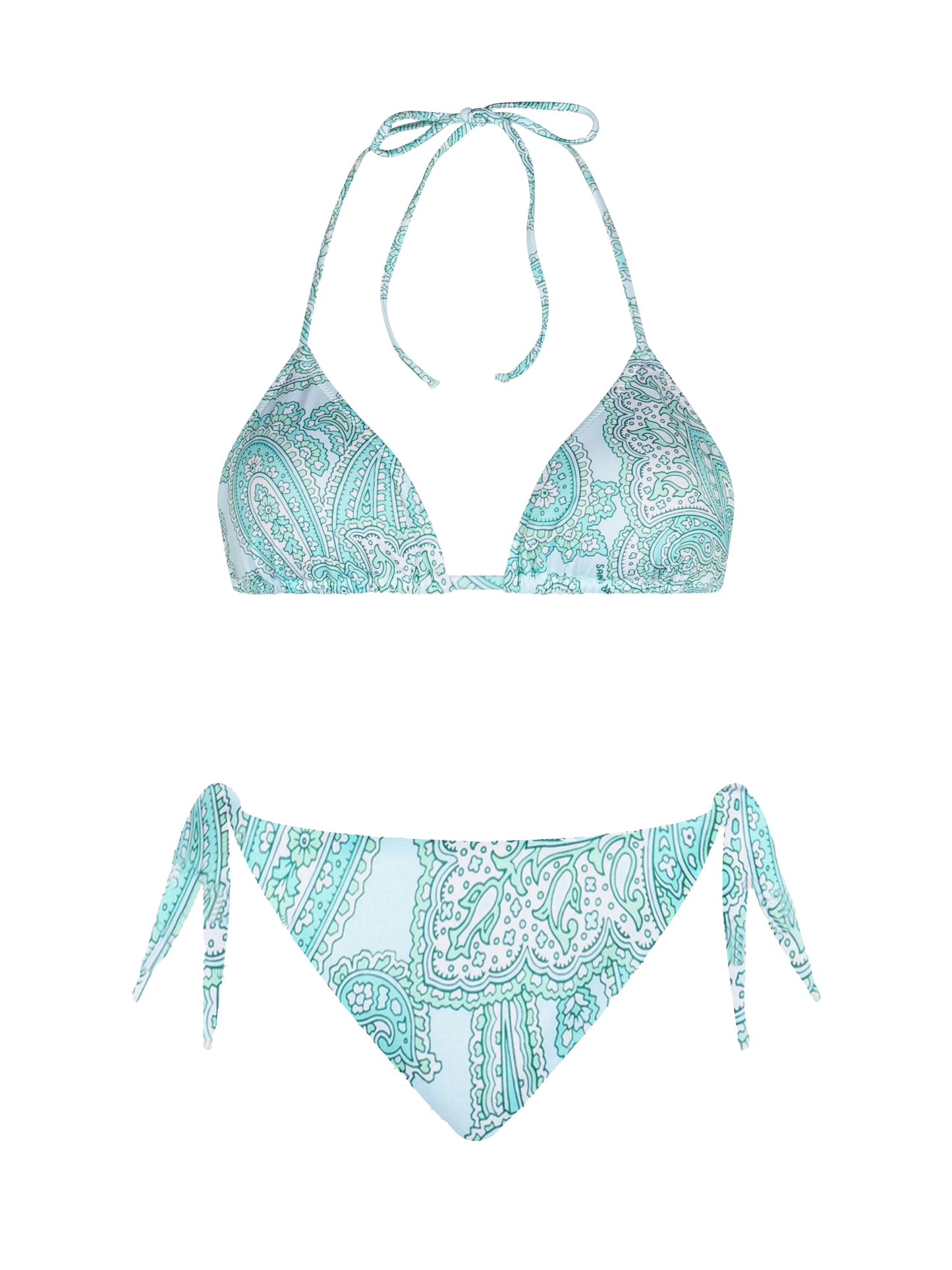 Woman water green paisley triangle bikini Leah Yali - MC2 Saint Barth